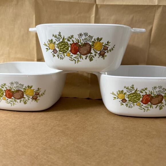 Spice of life, Petite Pans, Corning Ware P-43-B, halogram, 3 dishes, Le Percil - Picture 3 of 9